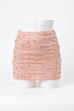 NEW FOR LOVE & LEMONS jasmine rosette mini skirt in peach